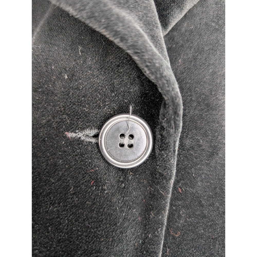 Vintage Larry Levine Black Velvet Double Breasted Trench Coat Women's Large - Picture 4 of 12